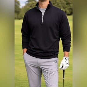 FootJoy Black Quarter Zip Pullover Golf Jacket Men’s 2XL Performance